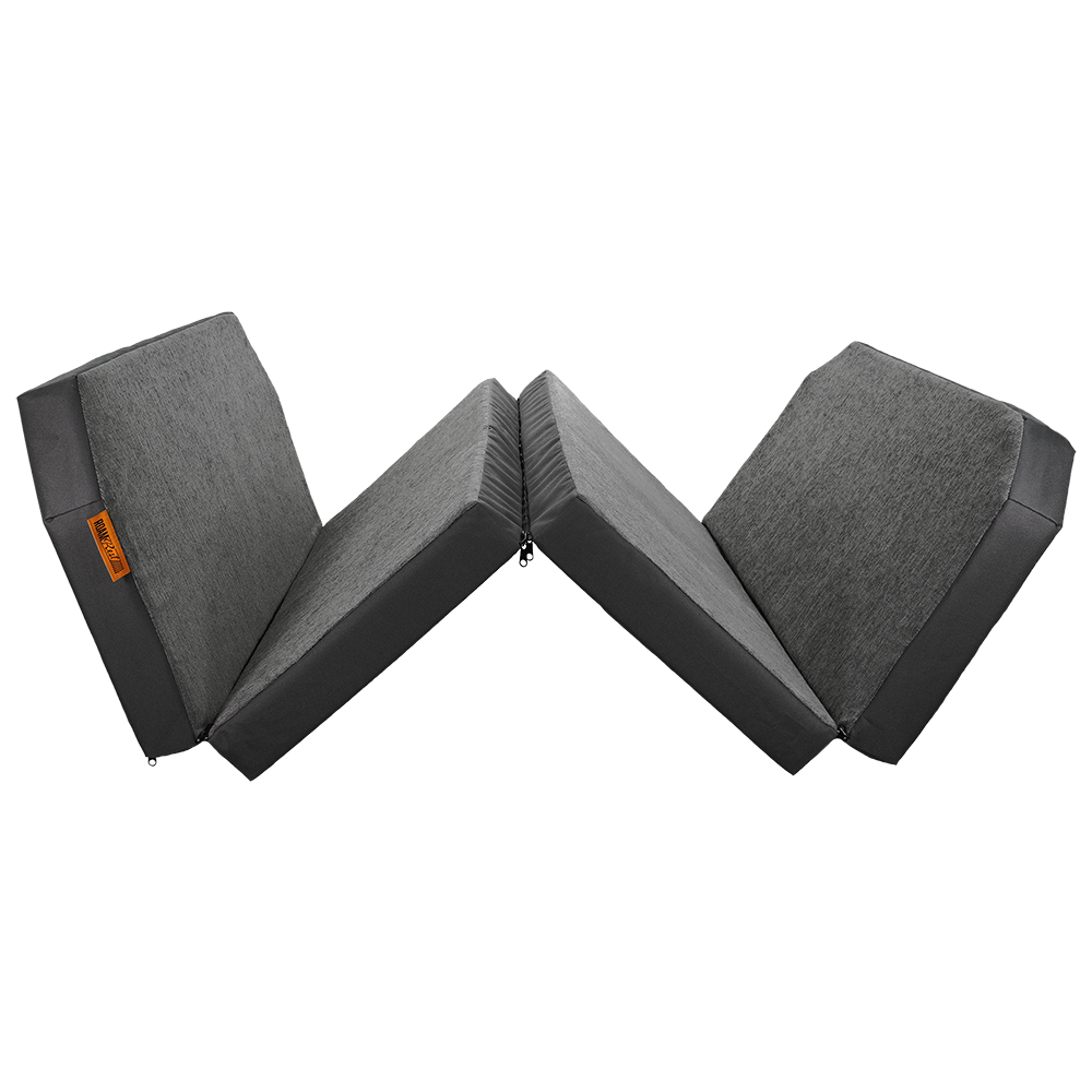 RoamRest mattress topper for Storyteller GrooveLounge folding into four sections