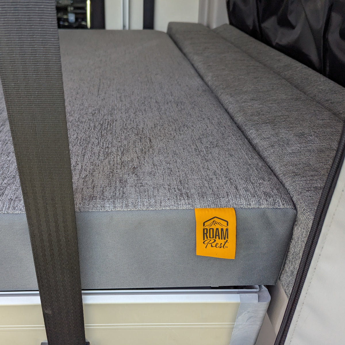 Winnebago Revel replacement mattress head section installed in van
