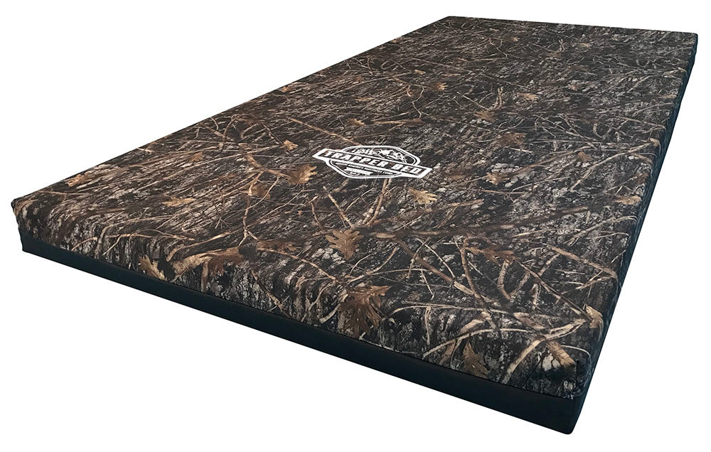 Full product view of a camping mattress pad with TrueTimber Camo fabric