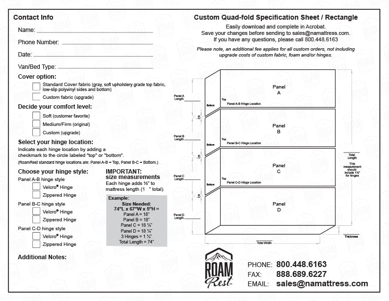 Custom template Quad fold Rectangle