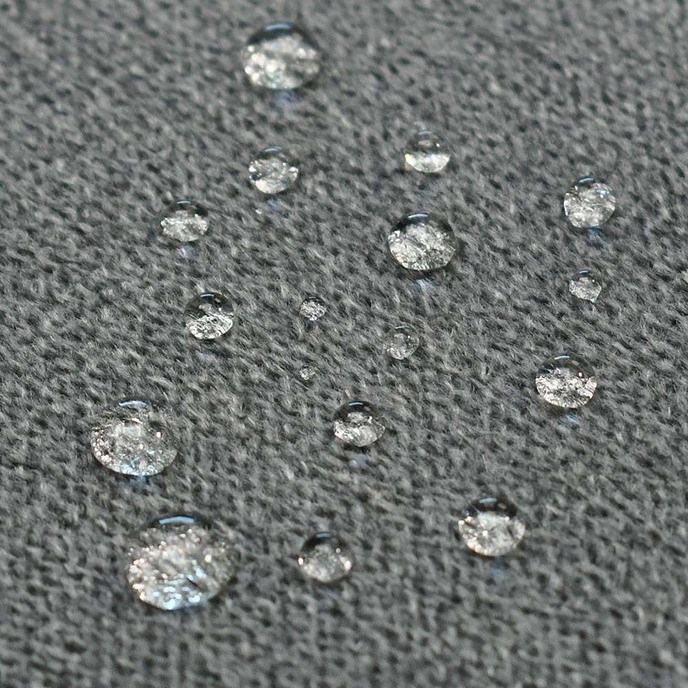 Ultimate Winchester gray water-resistant mattress fabric with water droplets