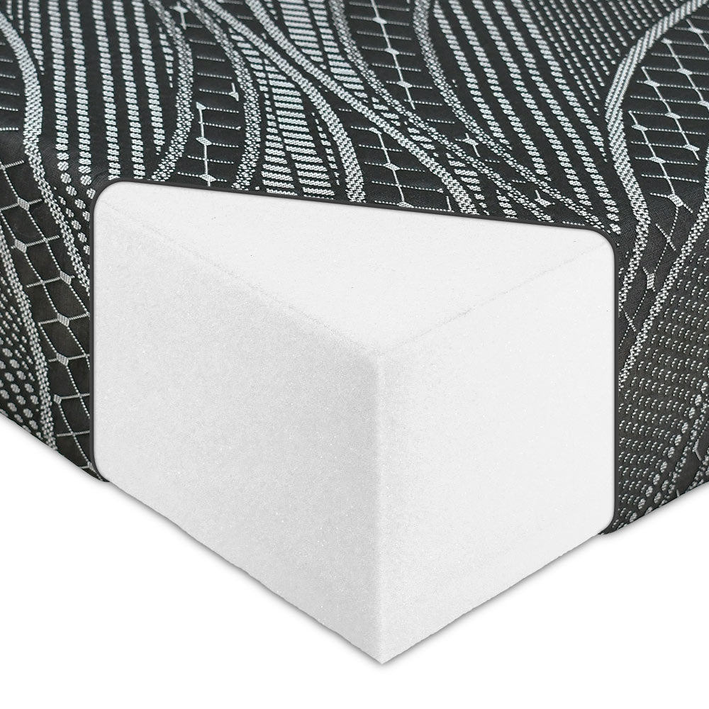 Single layer foam mattress with a black galaxy fabric