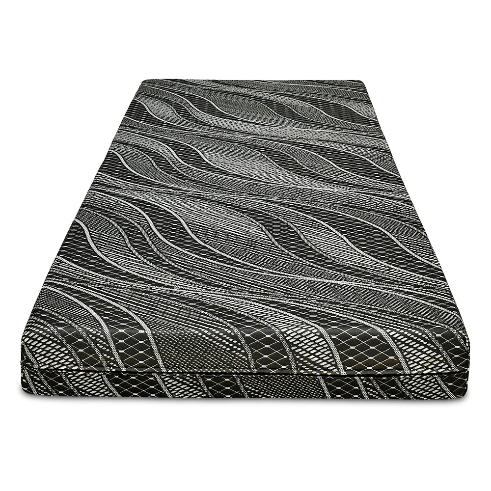 Patterned black RV mattress front view