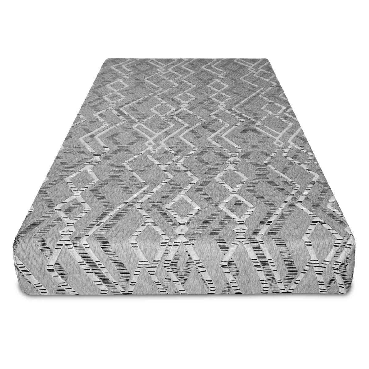 Patterned gray RV mattress front view