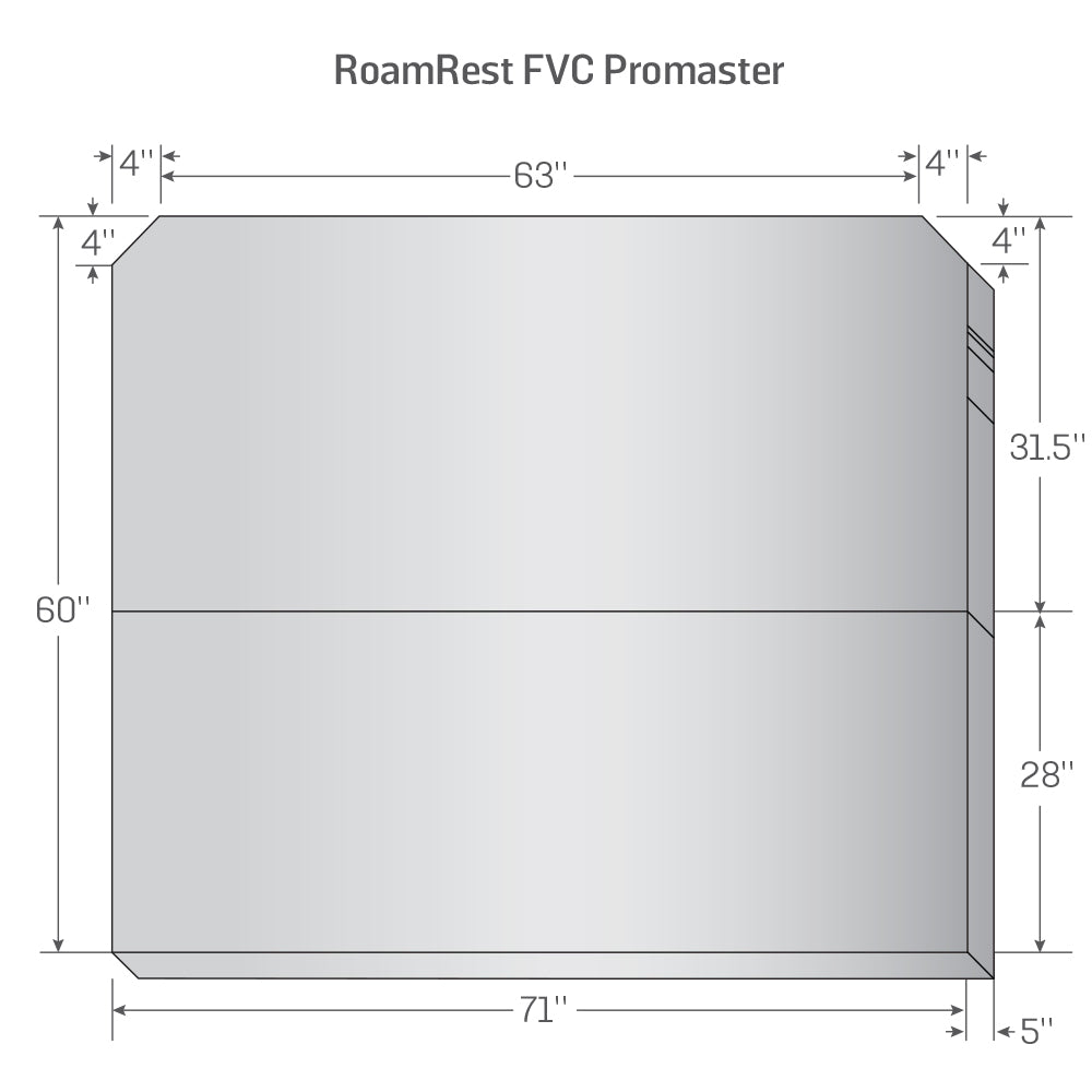 Technical drawing of Flatline ProMaster mattress