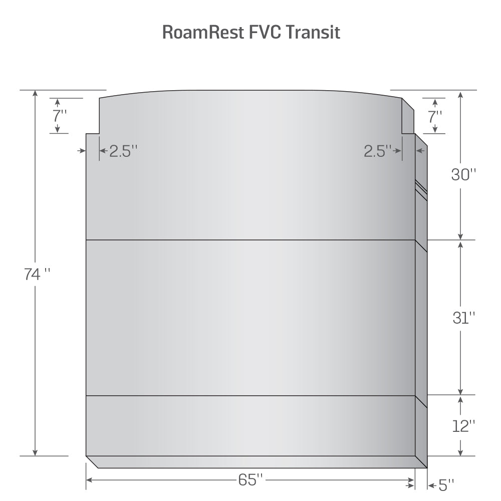 74" × 65" × 5" Folding Van Mattress Size