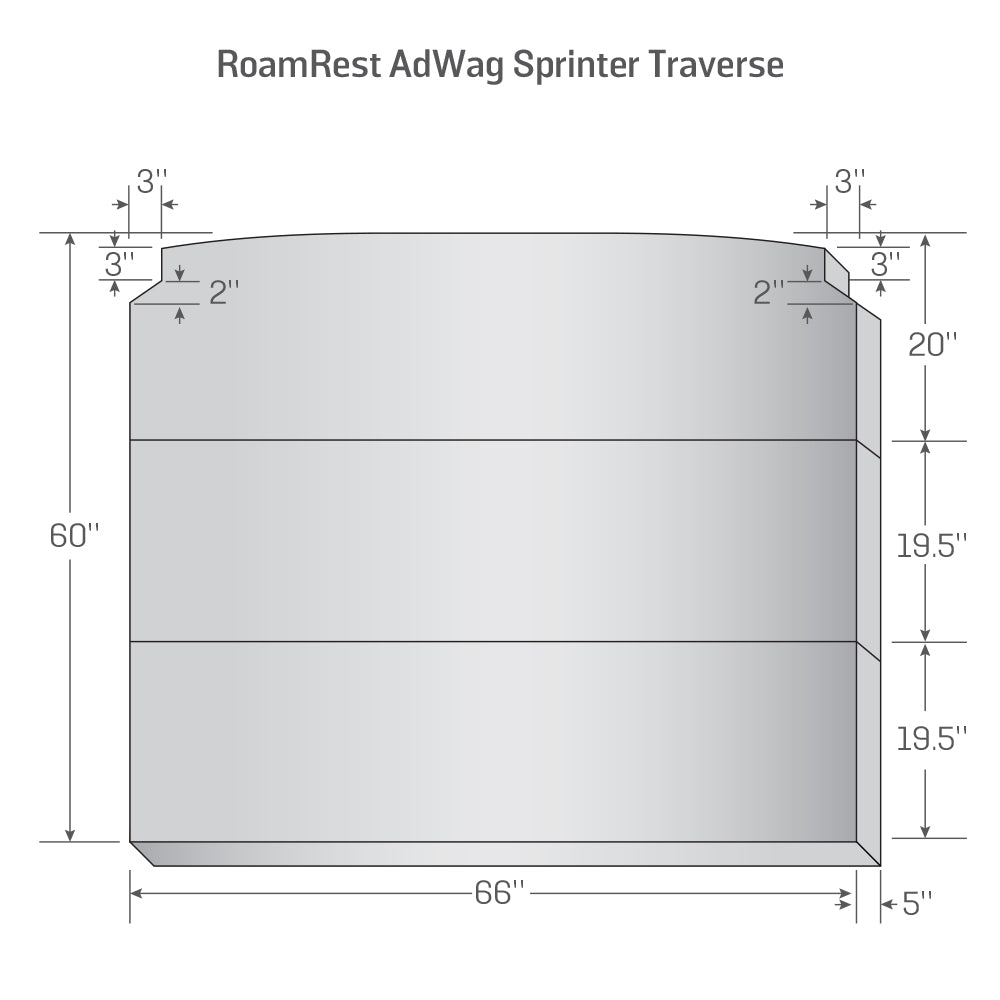 60" × 66" × 5" Folding Van Mattress