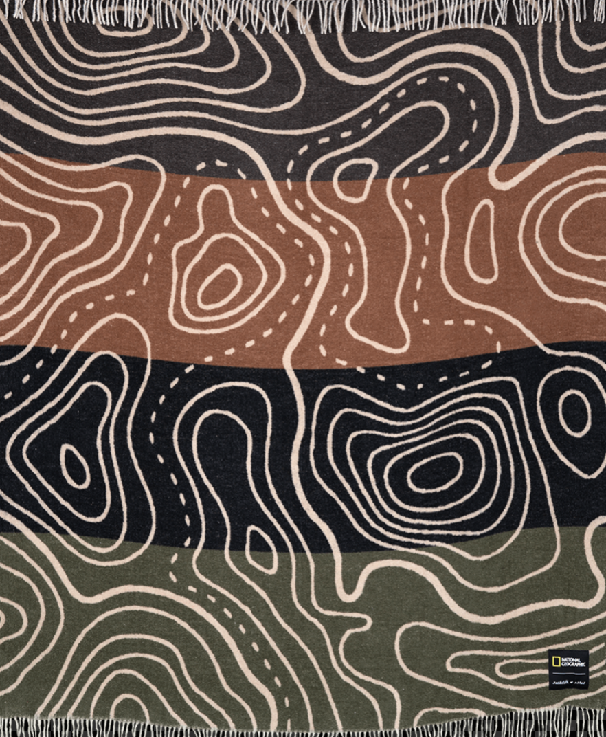 Sackcloth & Ashes Recycled Blanket - National Park Topographic Series - Timberline