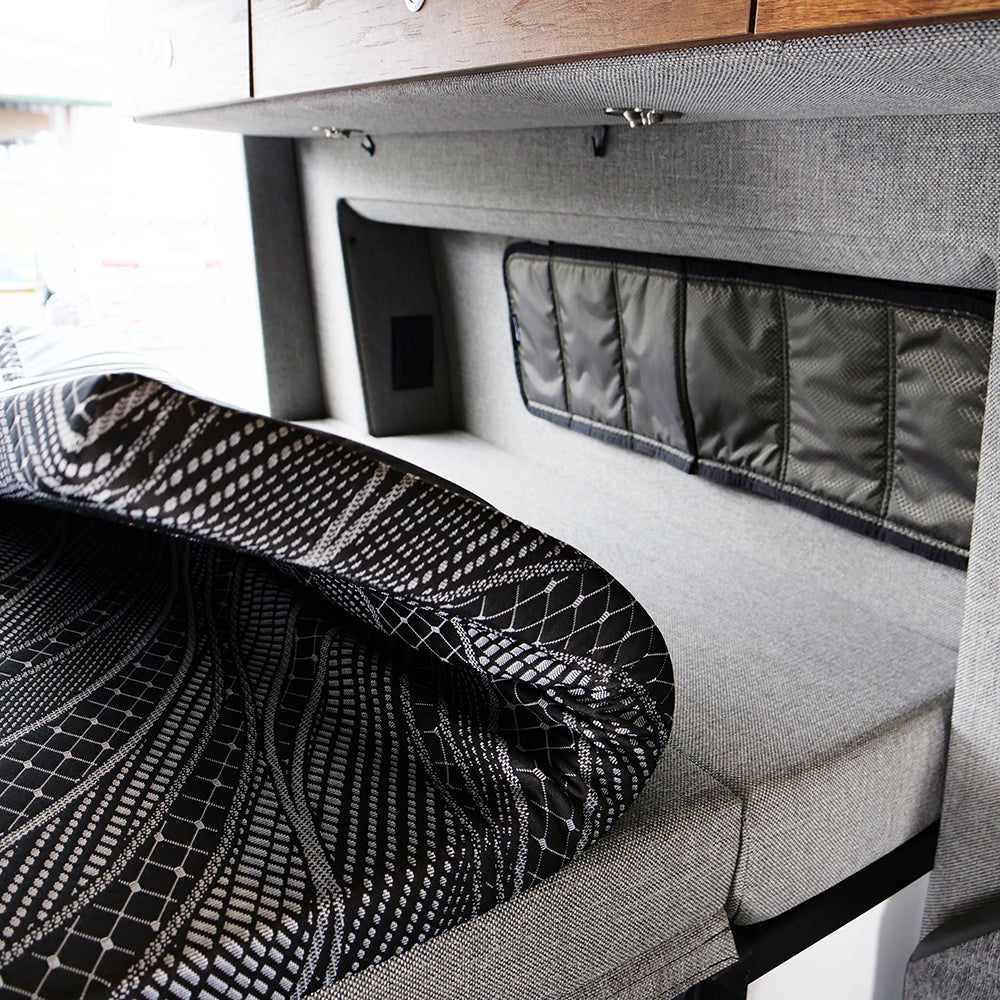 Storyteller van mattress topper folded back