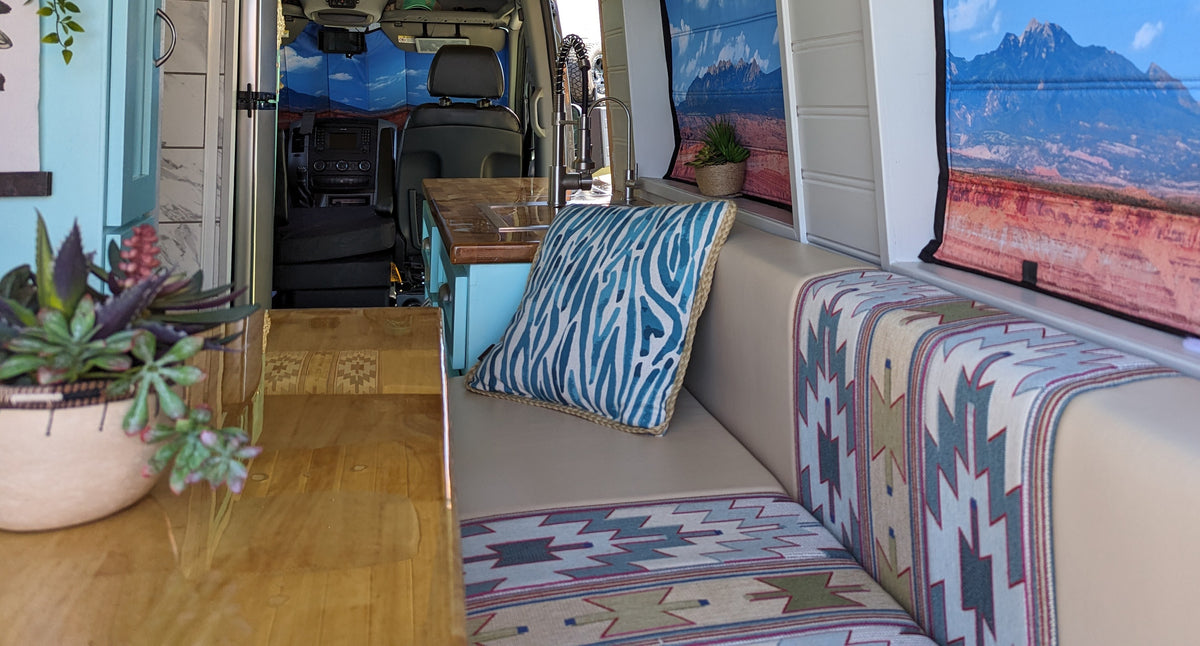 Sante Fe style upholstery in camper van