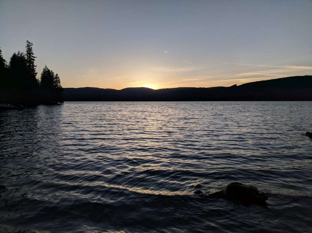 lake at sunset