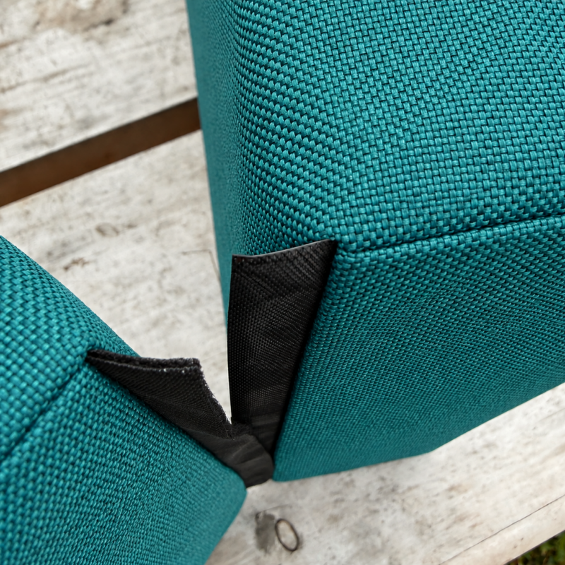 dusty teal outdoor bench seat cushions